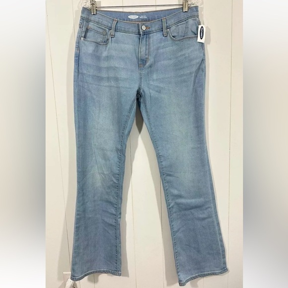 NWT Old Navy Boys Denim Blue Jeans Sz 18 Boot-Cut Adjustable Waist Built Tough - Picture 1 of 10
